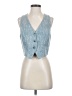 Lulus 100% Polyester Blue Denim Vest Size S - photo 1