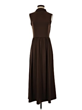 midi leather dress Navy Blue Women Midi Leather Dress With Belt| HotLeatherWorld M / CHOCOLATE BROWN