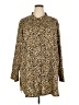 Boohoo Animal Print Gold Long Sleeve Blouse Size 20 - photo 1