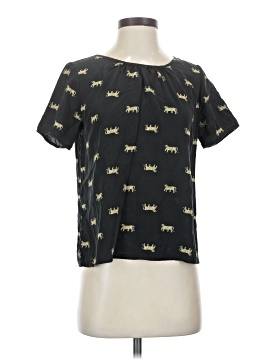 Amour Vert Short Sleeve Silk Top
