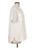 DKNY 100% Polyester Solid Ivory Short Sleeve Blouse Size L - photo 4