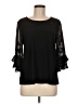 CeCe 100% Polyester Black 3/4 Sleeve Top Size M - photo 1
