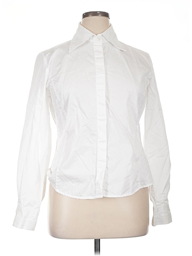 Pre-owned Façonnable Long Sleeve Blouse In White