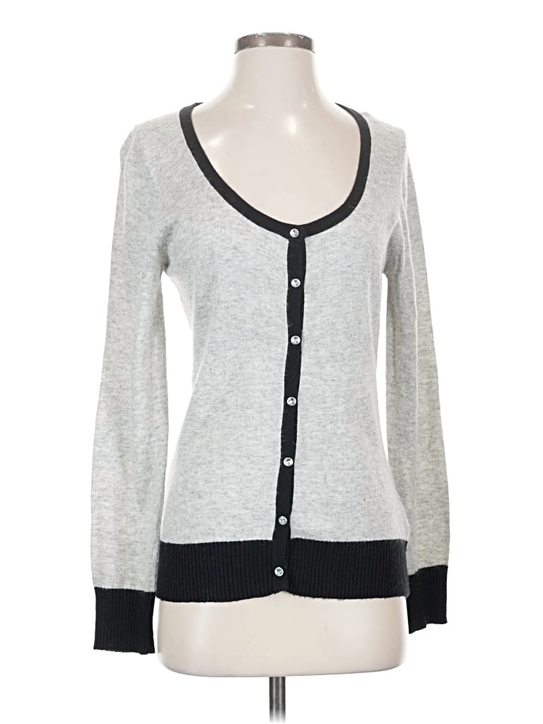Pre-owned Bcbgmaxazria Cardigan Sweater In Silver