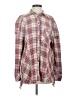 Free People 100% Cotton Plaid Red Long Sleeve Button-Down Shirt Size S - photo 1