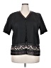 Positive Attitude 100% Polyester Black Short Sleeve Blouse Size 18 Petite - photo 1