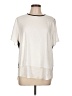 DKNY 100% Polyester Ivory Short Sleeve Top Size L - photo 1