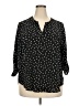 Maurices 100% Polyester Polka Dots Black 3/4 Sleeve Blouse Size XXL - photo 1