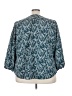 Monday Fun 100% Polyester Teal 3/4 Sleeve Blouse Size 3X - photo 2