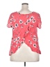 Torrid 100% Rayon Pink Short Sleeve Blouse Size 2X Plus (2) - photo 2