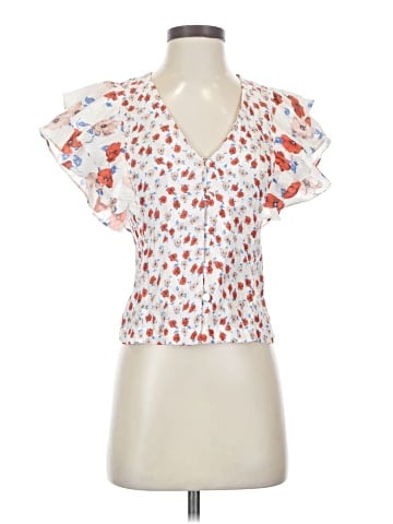 No.6 Store Short Sleeve Silk Top (view 1)
