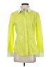 Amass Color Block Green Long Sleeve Button-Down Shirt Size 4 - photo 1