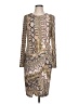 Doncaster Collection Paisley Animal Print Aztec Or Tribal Print Gold Cocktail Dress Size 10 - photo 1