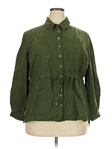 Ellos 3/4 Sleeve Button-Down Shirt (view 1)
