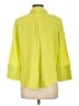 Chico's 100% Cotton Yellow 3/4 Sleeve Button-Down Shirt Size L - photo 2