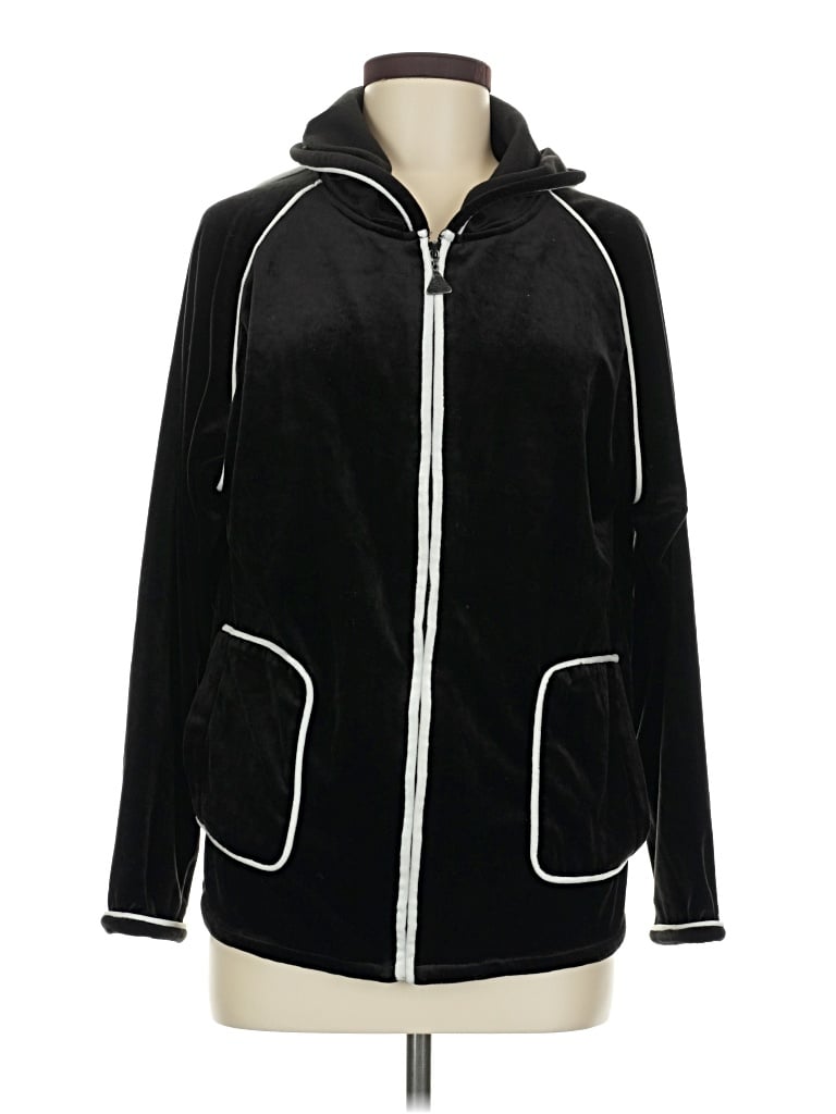 Pre-owned Assorted Brands Zip Up Hoodie In Black