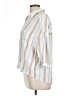 Kut from the Kloth 100% Viscose Stripes White 3/4 Sleeve Button-Down Shirt Size L - photo 5