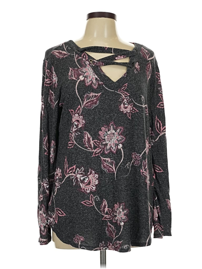 Pre-owned 24/7 Maurices Long Sleeve T-shirt In Gray