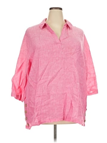 Sigrid Olsen 3/4 Sleeve Button-Down Shirt (view 1)