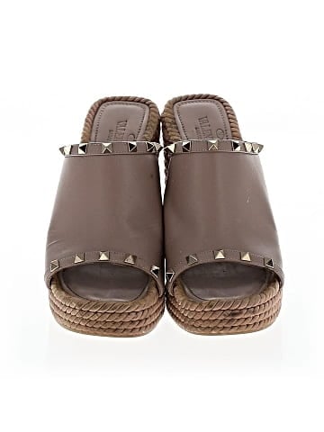 Valentino Garavani Rockstud Torchon Espadrille Wedges (view 2)