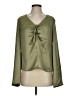 Express 100% Polyester Green Long Sleeve Blouse Size S - photo 1