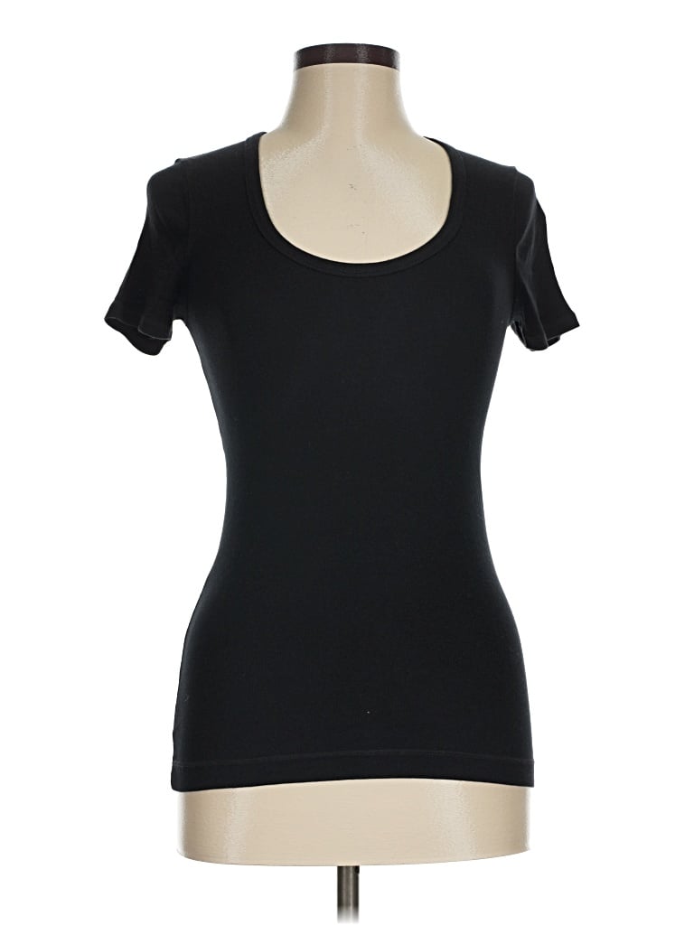 Pre-owned Splendid Short Sleeve T-shirt In Black
