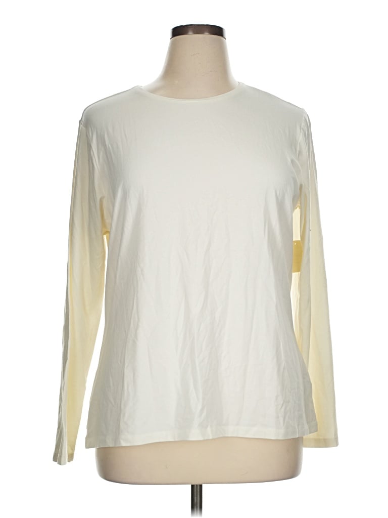 Pre-owned Coldwater Creek Long Sleeve T-shirt In Ivory