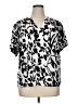 Assorted Brands Floral Silver Short Sleeve Blouse Size XL - photo 1