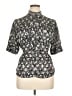 Violet & Claire 100% Polyester Paisley Black Short Sleeve Blouse Size XL - photo 1