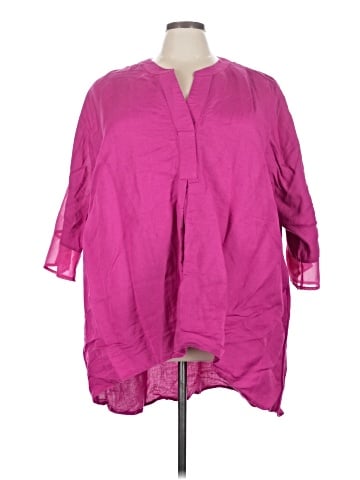 Jessica London 3/4 Sleeve Button-Down Shirt (view 1)