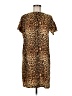 Joe Fresh 100% Polyester Animal Print Brown Casual Dress Size M - photo 1