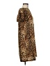 Joe Fresh 100% Polyester Animal Print Brown Casual Dress Size M - photo 4