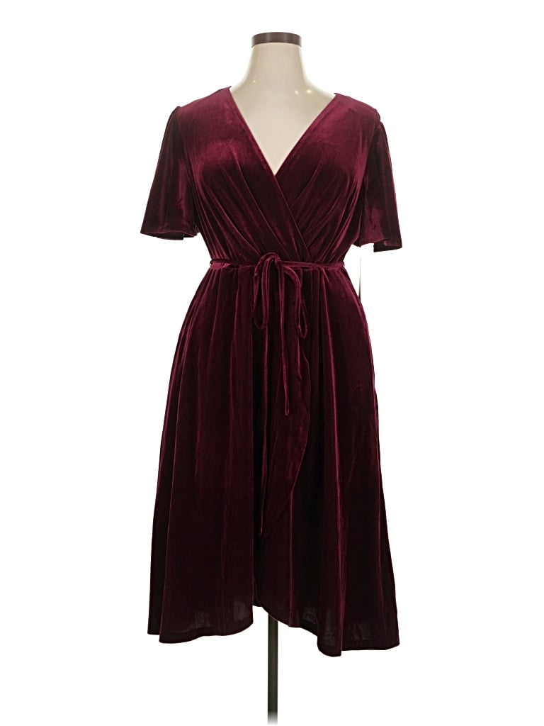 Pre-owned Jessica Howard Cocktail Dress In Burgundy