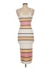 Unbranded 100% Polyester Stripes Ivory Casual Dress Size M - photo 2