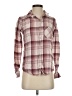Mudd Plaid Burgundy Long Sleeve Blouse Size S - photo 1