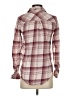 Mudd Plaid Burgundy Long Sleeve Blouse Size S - photo 2