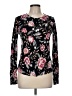 Ann Taylor LOFT 100% Cotton Floral Black Pullover Sweater Size M - photo 1