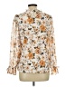 Perseption Concept Floral Ivory Long Sleeve Blouse Size L - photo 2