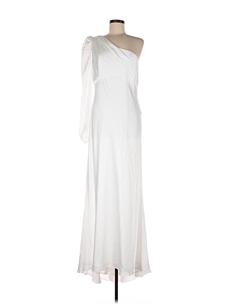 Pre-owned Mac Duggal Cocktail Dress In White