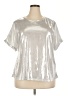Unbranded Metallic Solid Silver Short Sleeve T-Shirt Size 3X - photo 1