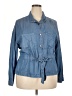 POPSUGAR 100% Lyocell Blue 3/4 Sleeve Button-Down Shirt Size XXL - photo 1