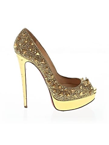 Christian Louboutin Crystal Spikes Very Mix Pot Pourri Peep Toe Platform Pumps 150mm (view 1)