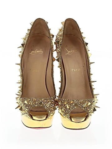 Christian Louboutin Crystal Spikes Very Mix Pot Pourri Peep Toe Platform Pumps 150mm (view 2)
