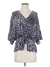 Parker 100% Silk Gray 3/4 Sleeve Silk Top Size XS - photo 1