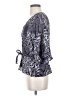 Parker 100% Silk Gray 3/4 Sleeve Silk Top Size XS - photo 5