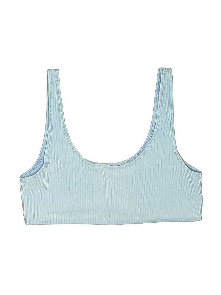 Pre-owned Frankies Bikinis Swimsuit Top Blue Swimwear