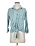 Eden & Olivia 100% Polyester Stripes Teal 3/4 Sleeve Blouse Size S - photo 1