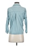 Eden & Olivia 100% Polyester Stripes Teal 3/4 Sleeve Blouse Size S - photo 2