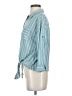Eden & Olivia 100% Polyester Stripes Teal 3/4 Sleeve Blouse Size S - photo 5