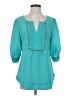 Pomelo 100% Polyester Teal 3/4 Sleeve Blouse Size S - photo 1